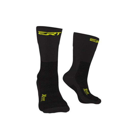 Meia Ciclismo ERT Preta e Amarelo Fluor