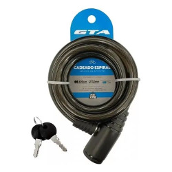 Cadeado Para Bicicleta Com Chave - 12mmx1000mm | Preto