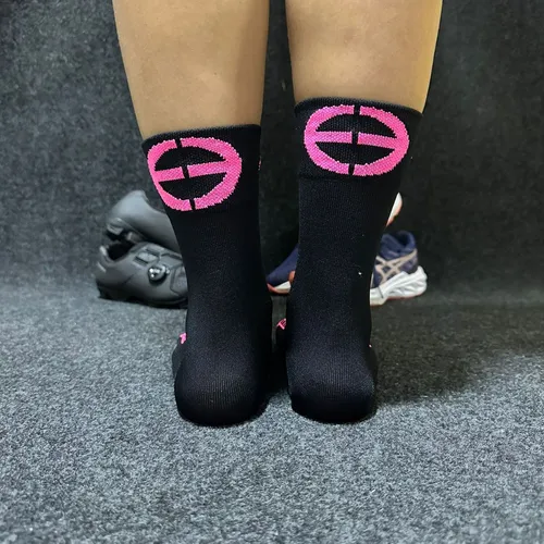 Meia Ciclismo ERT Preta e Rosa